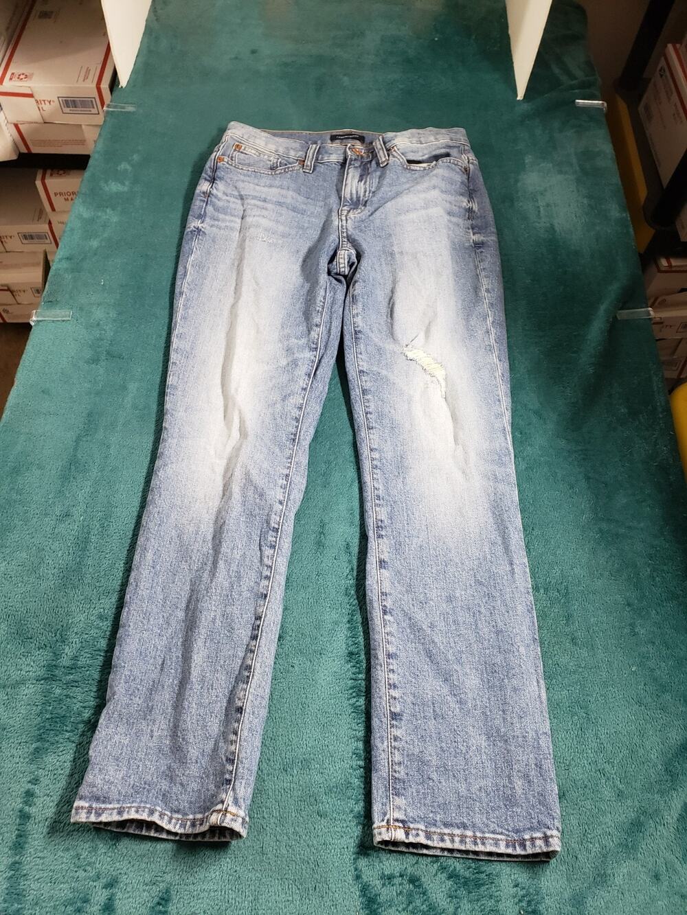 J.Crew Jeans Size 25 Women Blue Pants Stretch Distressed Mid Rise Slim Boyfriend